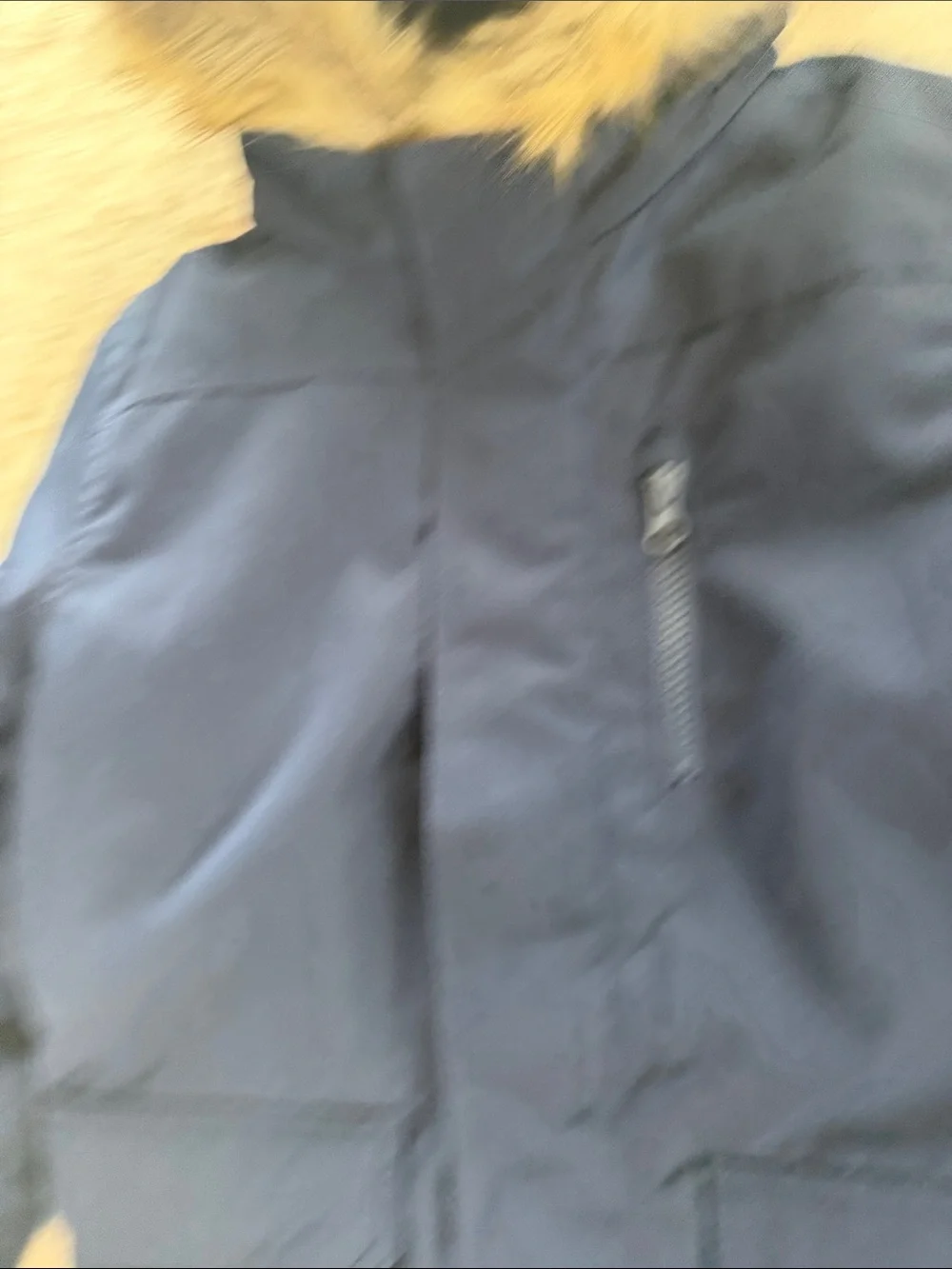 The Children's Place Navy Hooded Puffer Coat with Faux Fur Trim